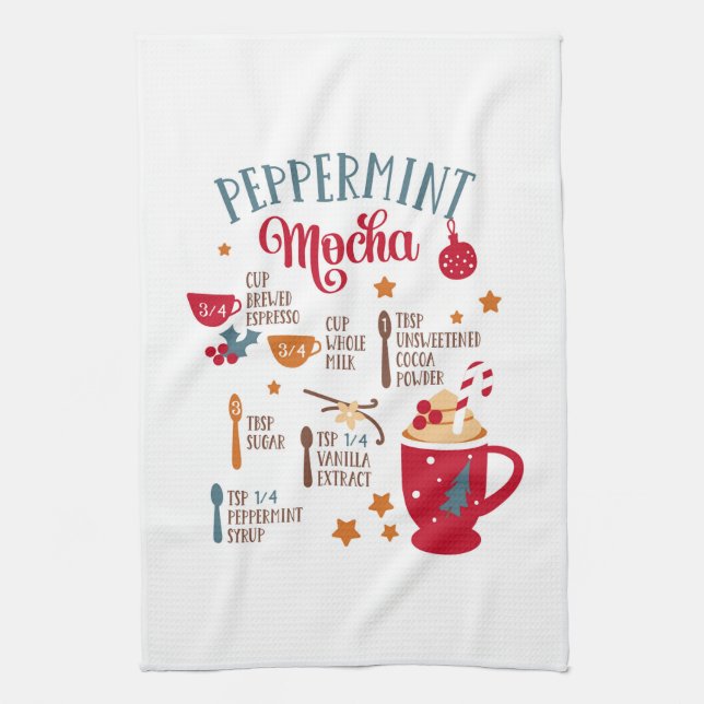 Peppermint Mocha Tea Towel (Vertical)
