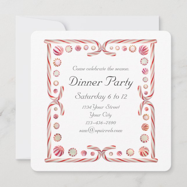 Peppermint Party Invitation (Front)