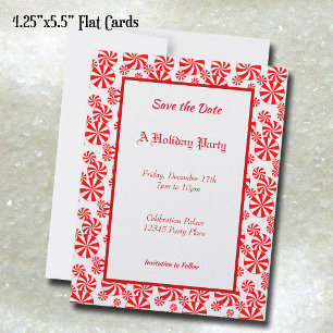 Peppermint Pattern Editable 4.25x5.5 Save the Date