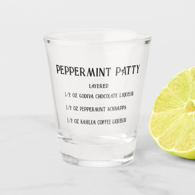 Peppermint Patty novelty shot glass (Front)