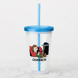 Peppermint Patty on the Phone Acrylic Tumbler