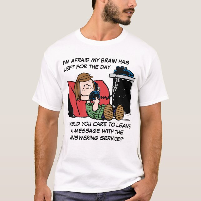 Peppermint Patty on the Phone T-Shirt (Front)