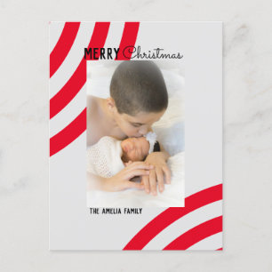 Peppermint Rainbow Christmas Photo Holiday Postcard
