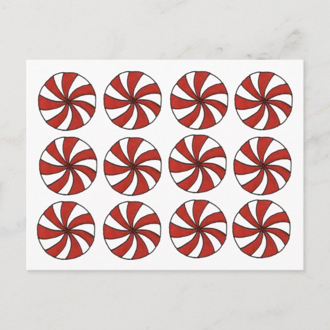 Peppermint Red White Starlight Mint Christmas Xmas Holiday Postcard (Front)