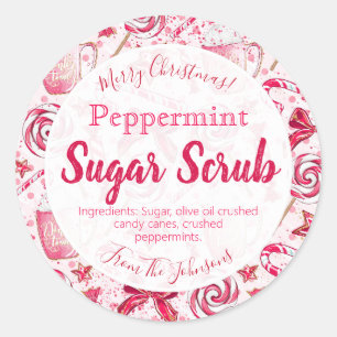 Peppermint Scented Christmas Sugar Scrub Labels