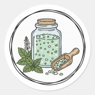 Peppermint Scrub Label Illustration   Mint Spa 