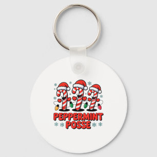 Peppermint Sse Candy Cane Funny Christmas Santa Ha Key Ring