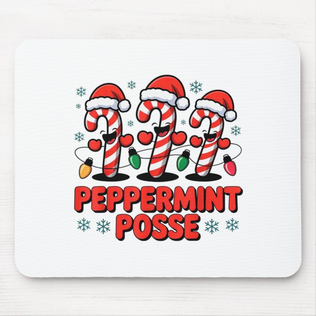 Peppermint Sse Candy Cane Funny Christmas Santa Ha Mouse Pad (Front)