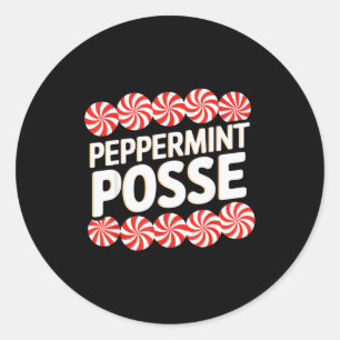 Peppermint Sse Festive Christmas Candy Theme Famil Classic Round Sticker