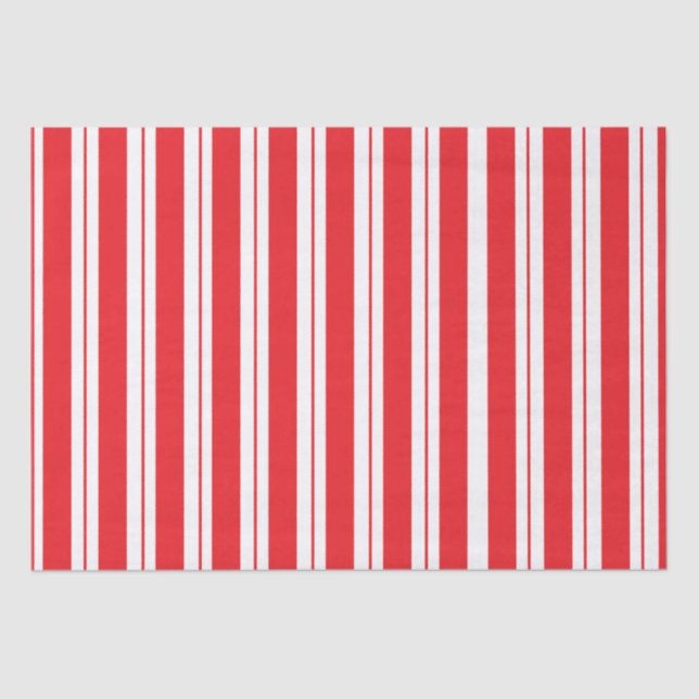 Peppermint Stripes Christmas Candy Cane  Tissue Paper (Front)