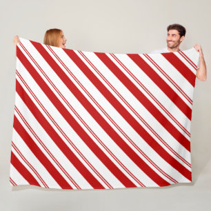 Peppermint Stripes Fleece Blanket