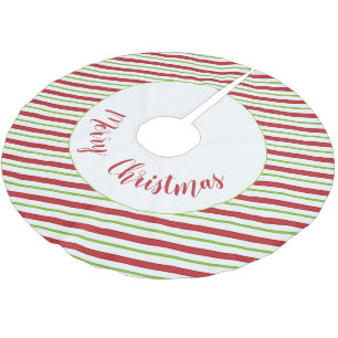 Peppermint stripes personalised brushed polyester tree skirt