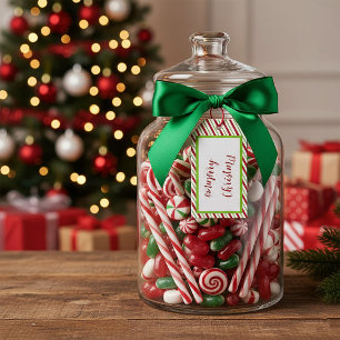 Peppermint stripes personalised   gift tags