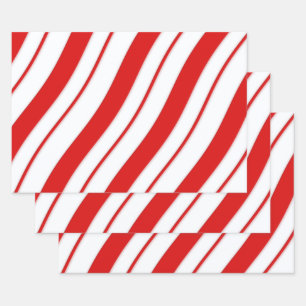 Peppermint Stripes Wrapping Paper Sheet
