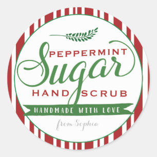 Peppermint Sugar Scrub Labels Custom Mason Jar