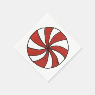 Peppermint Swirl Candy Cane Mint Christmas Napkin