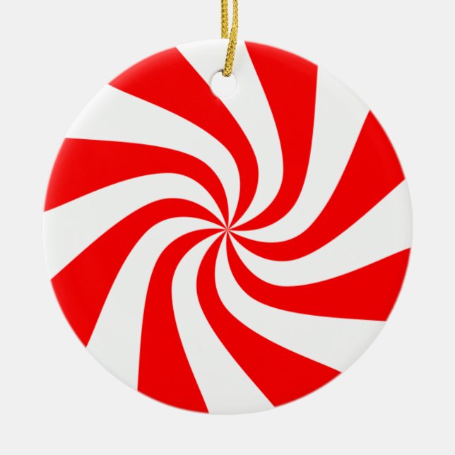 Peppermint Swirl Christmas Ornament (Front)