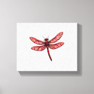 Peppermint Swirl Dragonfly Canvas Print