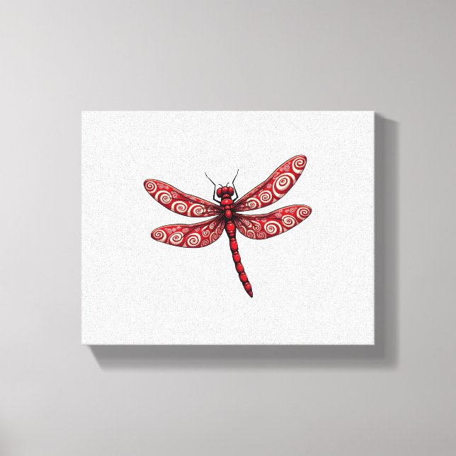 Peppermint Swirl Dragonfly Canvas Print (Front)