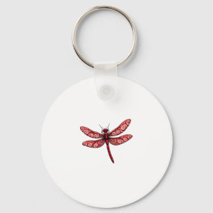 Peppermint Swirl Dragonfly Key Ring