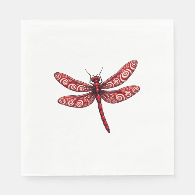 Peppermint Swirl Dragonfly Napkin (Front)