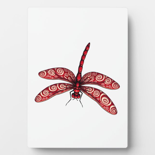 Peppermint Swirl Dragonfly Plaque (Front)