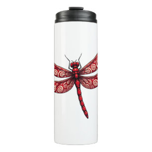 Peppermint Swirl Dragonfly Thermal Tumbler
