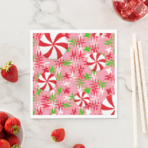 Peppermint Swirl  Napkin
