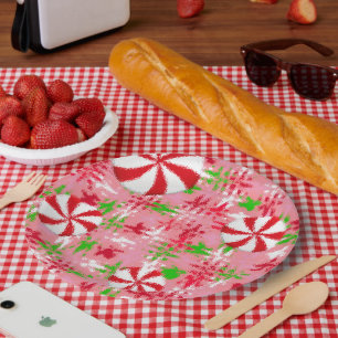 Peppermint Swirl Paper Plate