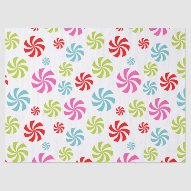 Peppermint Swirl Pattern – Colourful Candy Design Tissue Paper (Front)
