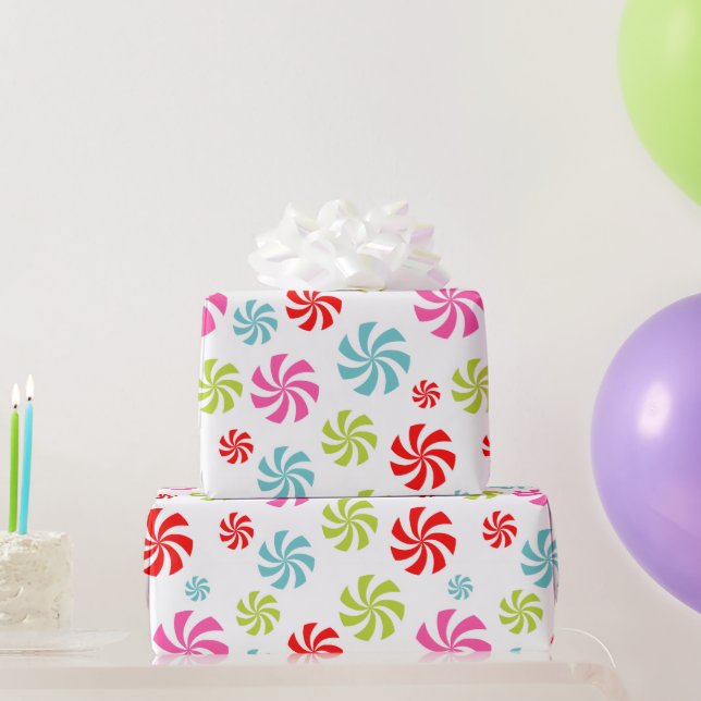 Peppermint Swirl Pattern – Colourful Candy Design Wrapping Paper (Party Gifts)