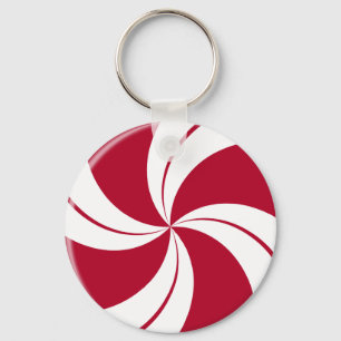 Peppermint Swirl Stripe Candy Key Ring