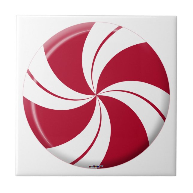 Peppermint Swirl Stripe Candy Tile (Front)