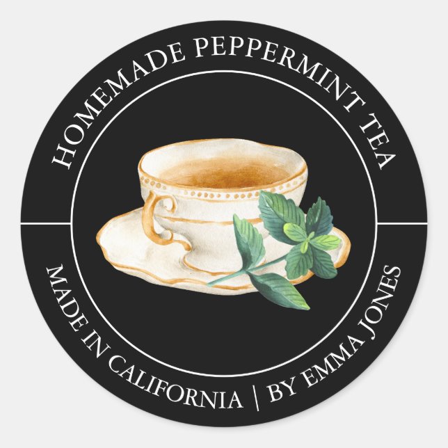 Peppermint Tea Modern label (Front)