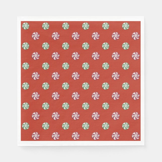 Peppermint Twist Candies Paper Napkins (Front)
