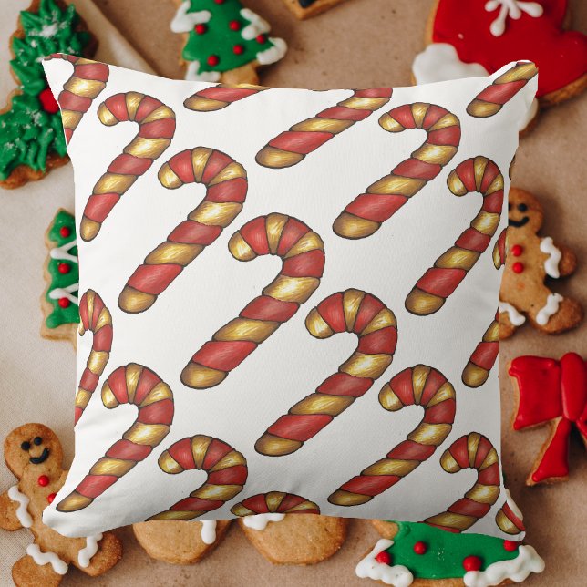 Peppermint Twist Candy Cane Christmas Cookie Cushion (Christmas candy cane cookie pillow)