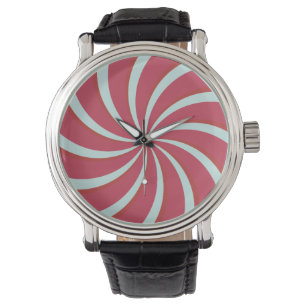 Peppermint Twist Candy Swirl Minimalist Watch