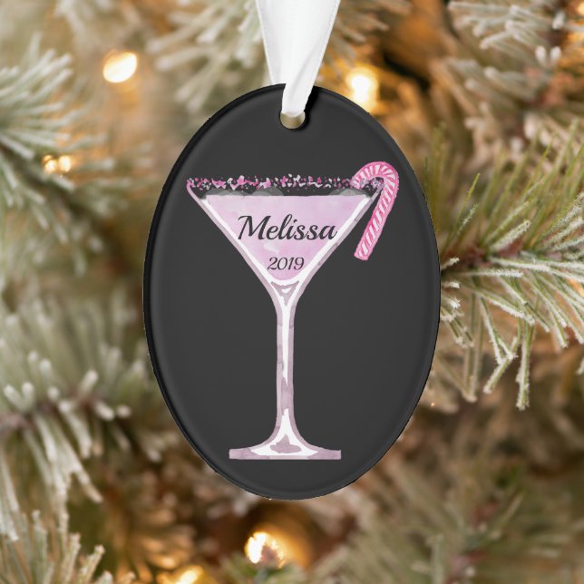 Peppermintini Cocktail Personalized Ornament (Tree)