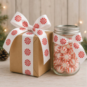 Peppermints Christmas Gift Wrapping Ribbon Satin Ribbon