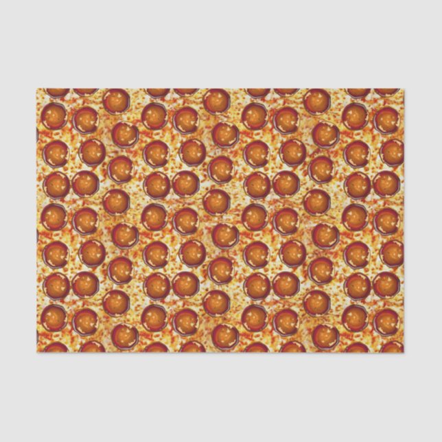 Pepperoni and Cheese Pizza Pattern Tissue Paper (Front)