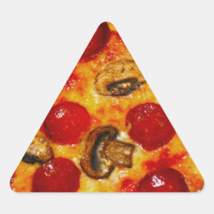 Pepperoni and Mushroom Pizza Triangle Sticker
