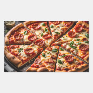 Pepperoni & Cheese Pizza Rectangular Sticker