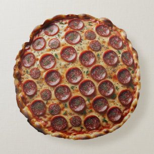 Pepperoni Feast Round Cushion