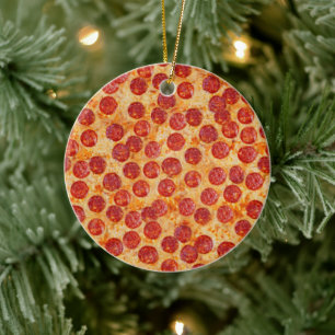 Pepperoni Pizza Ceramic Tree Decoration