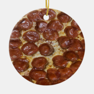 Pepperoni Pizza Ceramic Tree Decoration
