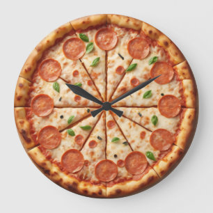 Pepperoni Pizza Clock - Sausage hold the numbers