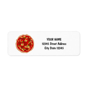 Pepperoni pizza custom return address labels