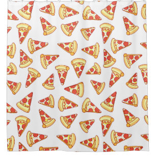 Pepperoni Pizza Drawing Pattern Shower Curtain