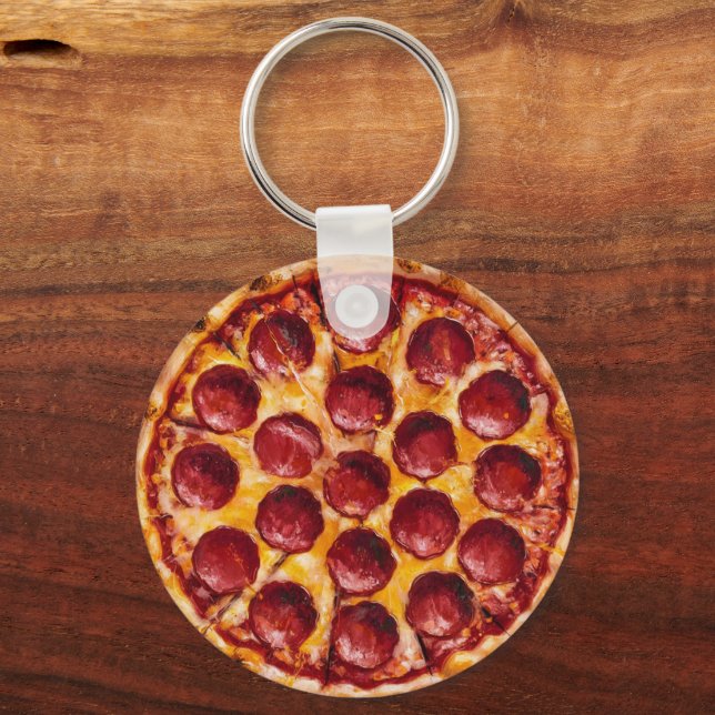 Pepperoni Pizza Key Ring (Front)