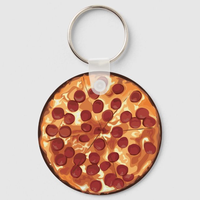 Pepperoni Pizza Key Ring (Front)